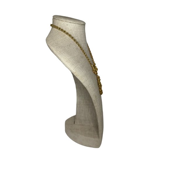 Vintage Designer Articulated 3 Tiered Gold Tone Pendant and Necklace - Baroque S - Picture 2 of 6